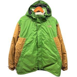 The North Face HyVent 2 in 1 Jacket Men's XXL Green Brown Hooded Shell Outdoor